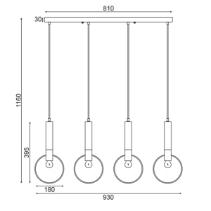 ΚΡΕΜΑΣΤΟ Φ/Σ 4ΧΕ27 ΟΡΕΙΧΑΛΚΟ/ΜΑΥΡΟ ΜΕΤΑΛΛΙΚΟ 93X18ΧΗ116CM