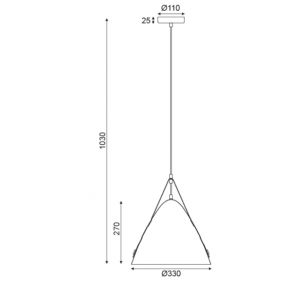 ΚΡΕΜΑΣΤΟ Φ/Σ 1ΧΕ27 ΜΑΥΡΟ ΜΕΤ/ΚΟ+ΔΕΡΜΑ D33XH100CM 