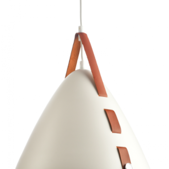 ΚΡΕΜΑΣΤΟ Φ/Σ 1ΧΕ27 ΛΕΥΚΟ ΜΕΤΑΛΛΟ+ΔΕΡΜΑ D33XH100CM