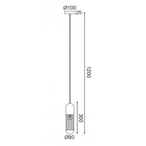 ΚΡΕΜΑΣΤΟ Φ/Σ 1ΧΕ27 ΛΕΥΚΟ ΜΕΤΑΛΛΙΚΟ D10XH120CM