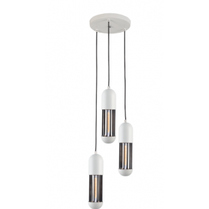 ΚΡΕΜΑΣΤΟ Φ/Σ 3ΧΕ27 ΛΕΥΚΟ ΜΕΤΑΛΛΙΚΟ D27XH120CM