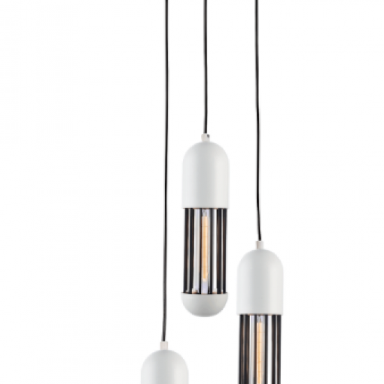 ΚΡΕΜΑΣΤΟ Φ/Σ 3ΧΕ27 ΛΕΥΚΟ ΜΕΤΑΛΛΙΚΟ D27XH120CM