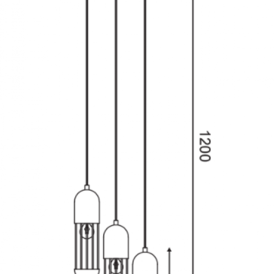 ΚΡΕΜΑΣΤΟ Φ/Σ 3ΧΕ27 ΛΕΥΚΟ ΜΕΤΑΛΛΙΚΟ D27XH120CM