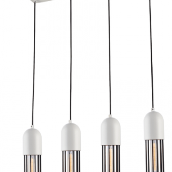 ΚΡΕΜΑΣΤΟ Φ/Σ 4ΧΕ27 ΛΕΥΚΟ ΜΕΤΑΛΛΙΚΟ 65X8XH120CM