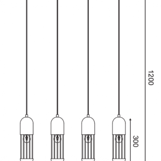 ΚΡΕΜΑΣΤΟ Φ/Σ 4ΧΕ27 ΛΕΥΚΟ ΜΕΤΑΛΛΙΚΟ 65X8XH120CM