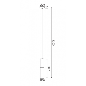ΚΡΕΜΑΣΤΟ Φ/Σ 1XGU10 ΛΕΥΚΟ ΜΕΤΑΛΛΙΚΟ D8XH120CM