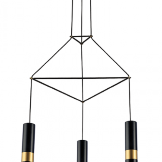 ΚΡΕΜΑΣΤΟ Φ/Σ 3XGU10 ΜΑΥΡΟ ΜΕΤΑΛΛΙΚΟ 56X49XH150CM