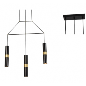 ΚΡΕΜΑΣΤΟ Φ/Σ 3XGU10 ΜΑΥΡΟ ΜΕΤΑΛΛΙΚΟ 66X8XH150CM