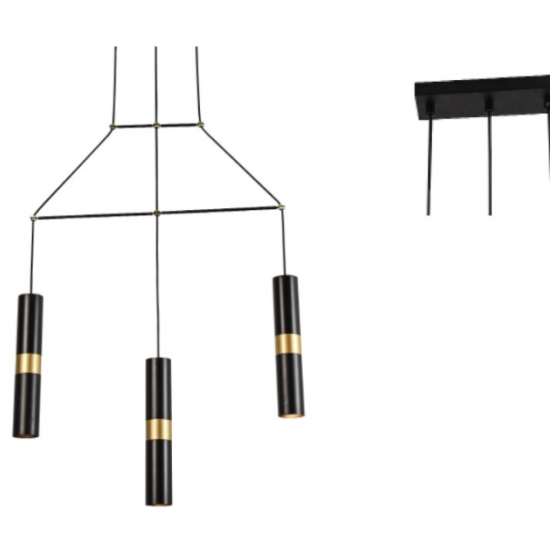 ΚΡΕΜΑΣΤΟ Φ/Σ 3XGU10 ΜΑΥΡΟ ΜΕΤΑΛΛΙΚΟ 66X8XH150CM