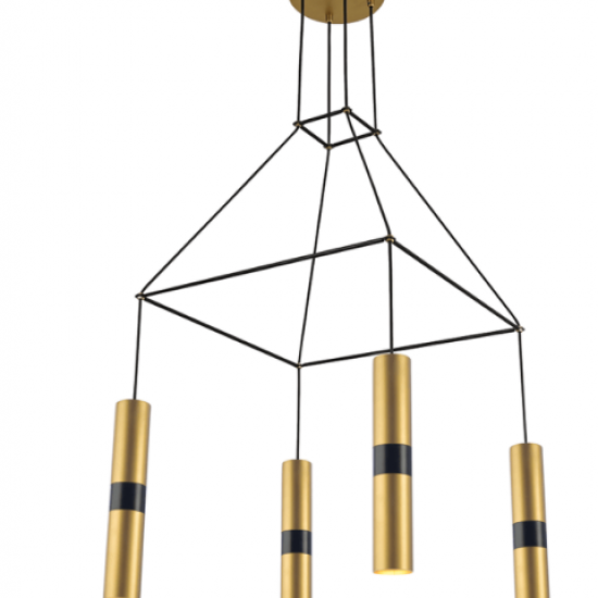 ΚΡΕΜΑΣΤΟ Φ/Σ 4XGU10 ΟΡΕΙΧΑΛΚΟ ΜΕΤΑΛΛΙΚΟ 56X56XH150CM