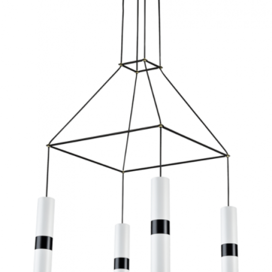 ΚΡΕΜΑΣΤΟ Φ/Σ 4XGU10 ΛΕΥΚΟ ΜΕΤΑΛΛΙΚΟ 56X56XH150CM