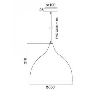 ΜΕΤΑΛΛΙΚΗ ΚΑΜΠΑΝΑ 1ΧΕ27 ΜΑΥΡΗ Φ35xΗ31cm 
