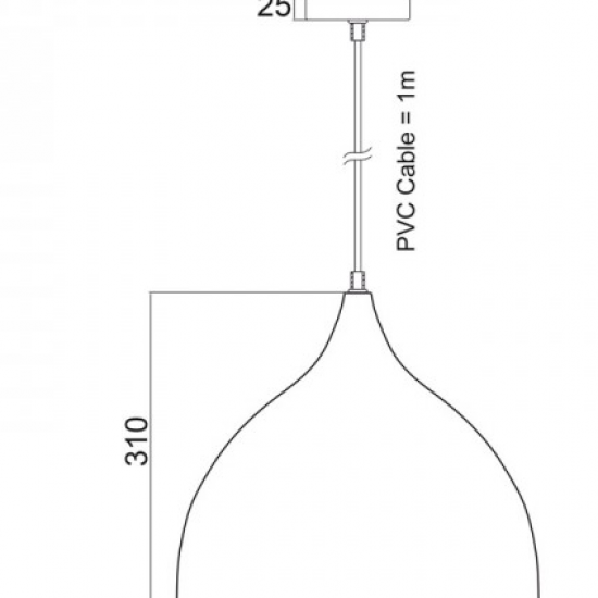 ΜΕΤΑΛΛΙΚΗ ΚΑΜΠΑΝΑ 1ΧΕ27 ΛΕΥΚΗ Φ35χΗ31cm