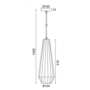 PRINCESS ΚΡΕΜΑΣΤΟ ΦΩΤΙΣΤΙΚΟ 1ΦΩΤΟ ΓΥΑΛΙ ΧΑΛΚΙΝΟ 15xΗ145cm