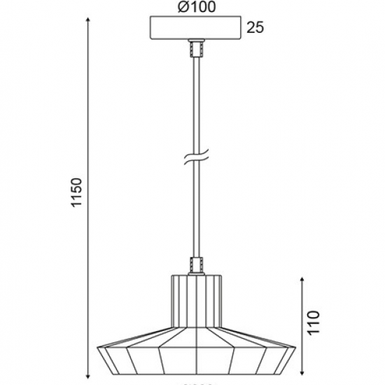 PRINCESS 1 ΚΡΕΜΑΣΤΟ ΦΩΤΙΣΤΙΚΟ 1ΦΩΤΟ ΓΥΑΛΙ ΧΑΛΚΙΝΟ Φ22xΗ115cm