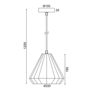 PRINCESS 2 ΚΡΕΜΑΣΤΟ ΦΩΤΙΣΤΙΚΟ 1ΦΩΤΟ ΓΥΑΛΙ ΧΑΛΚΙΝΟ 22xΗ125cm