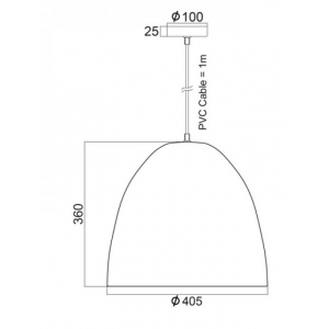 ΜΕΤΑΛΛΙΚΗ ΚΑΜΠΑΝΑ 1XE27 ΛΕΥΚΗ Φ40χΗ36cm
