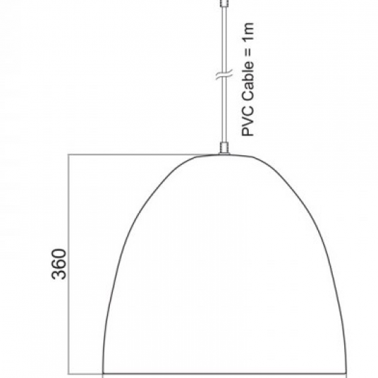 ΜΕΤΑΛΛΙΚΗ ΚΑΜΠΑΝΑ 1XE27 ΛΕΥΚΗ Φ40χΗ36cm
