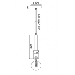 ΦΩΤΙΣΤΙΚΟ ΚΡΕΜΑΣΤΟ Φ/Σ 1XE27 ΜΕΤΑΛΛΙΚΟ MENTA Φ5ΧΗ120CM