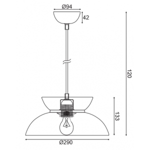 ΚΡΕΜΑΣΤΟ Φ/Σ 1ΧΕ27 ΛΕΥΚΟ ΜΕΤΑΛΛΙΚΟ D29XH120CM