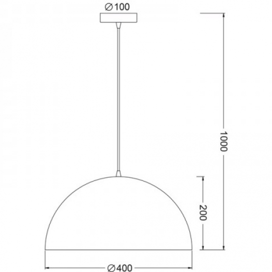 ΚΡΕΜΑΣΤΟ Φ/Σ 1XE27 ΜΕΤΑΛΛΙΚΟ ΛΕΥΚΟ Φ40cm