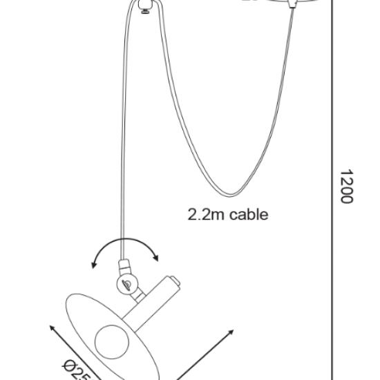 ΚΡΕΜΑΣΤΟ Φ/Σ 1Χ14 ΚΑΦΕ ΜΕΤΑΛΛΙΚΟ D25XH220CM
