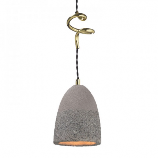 ΚΡΕΜΑΣΤΟ Φ/Σ 1ΧΕ27 ΓΚΡΙ ΠΗΛΟΣ+ΟΡΕΙΧΑΛΚΟ ΜΕΤΑΛΛΟ Φ14ΧΗ120CM