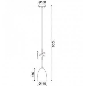 ΚΡΕΜΑΣΤΟ Φ/Σ 1ΧΕ27 ΓΚΡΙ ΠΗΛΟΣ+ΟΡΕΙΧΑΛΚΟ ΜΕΤΑΛΛΟ Φ14ΧΗ120CM