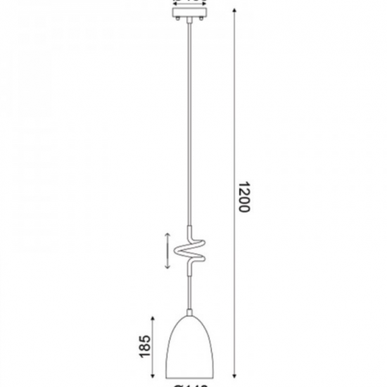 ΚΡΕΜΑΣΤΟ Φ/Σ 1ΧΕ27 ΓΚΡΙ ΠΗΛΟΣ+ΟΡΕΙΧΑΛΚΟ ΜΕΤΑΛΛΟ Φ14ΧΗ120CM