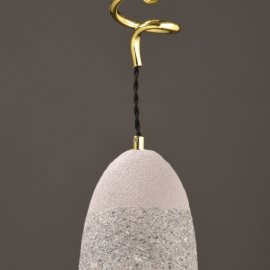 ΚΡΕΜΑΣΤΟ Φ/Σ 1ΧΕ27 ΓΚΡΙ ΠΗΛΟΣ+ΟΡΕΙΧΑΛΚΟ ΜΕΤΑΛΛΟ Φ14ΧΗ120CM