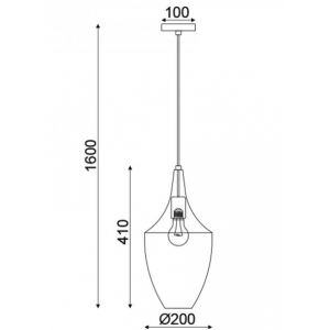 ΚΡΕΜΑΣΤΟ Φ/Σ 1ΧΕ27 ΜΕΤΑΛΛΙΚΟ ΧΡΩΜΙΟ Φ23ΧΗ43Χ160CM