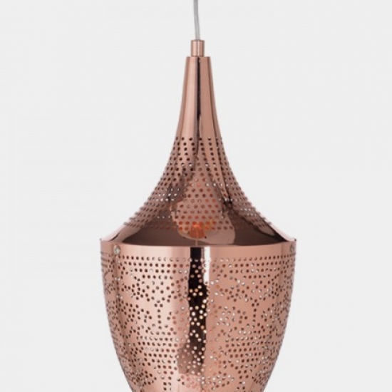 ΚΡΕΜΑΣΤΟ Φ/Σ 1ΧΕ27 ΜΕΤΑΛΛΙΚΟ ΓΥΑΛΙΣΤΟ ΧΑΛΚΙΝΟ Φ23ΧΗ43Χ160CM