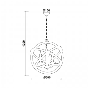 SKIA ΚΡΕΜΑΣΤΟ ΦΩΤΙΣΤΙΚΟ ΟΡΟΦΗΣ 3ΦΩΤΟ ΣΧΟΙΝΙ ΜΠΕΖ Φ50xΗ120cm