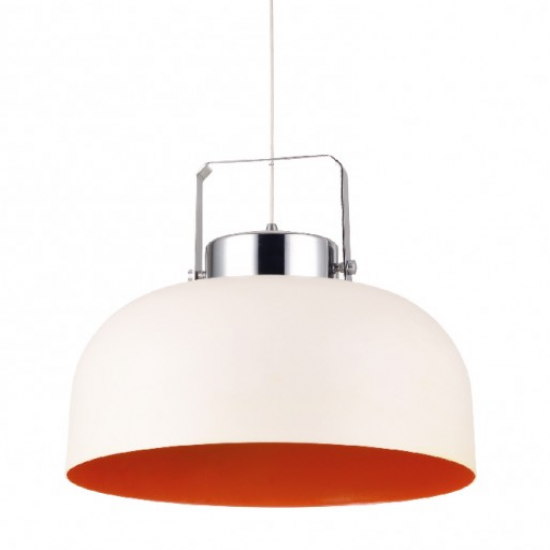 ΜΕΤΑΛΛΙΚΗ ΚΑΜΠΑΝΑ ΛΕΥΚΟ ΚΟΚΚΙΝΟ Φ30CM 1XE27