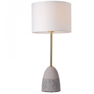 ΕΠΙΤΡΑΠΕΖΙΟ Φ/Σ 1ΧΕ27 ΓΚΡΙ ΠΗΛΟΣ+ΟΡΕΙΧΑΛΚΙΝΟ ΜΕΤΑΛΛΟ +ΛΕΥΚΟ ΑΜΠΑΖΟΥΡ Φ30ΧH67CM