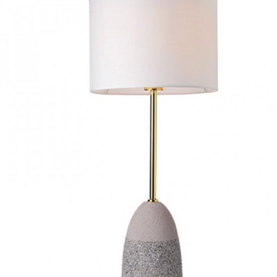 ΕΠΙΤΡΑΠΕΖΙΟ Φ/Σ 1ΧΕ27 ΓΚΡΙ ΠΗΛΟΣ+ΟΡΕΙΧΑΛΚΙΝΟ ΜΕΤΑΛΛΟ +ΛΕΥΚΟ ΑΜΠΑΖΟΥΡ Φ30ΧH67CM