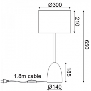 ΕΠΙΤΡΑΠΕΖΙΟ Φ/Σ 1ΧΕ27 ΓΚΡΙ ΠΗΛΟΣ+ΟΡΕΙΧΑΛΚΙΝΟ ΜΕΤΑΛΛΟ +ΛΕΥΚΟ ΑΜΠΑΖΟΥΡ Φ30ΧH67CM