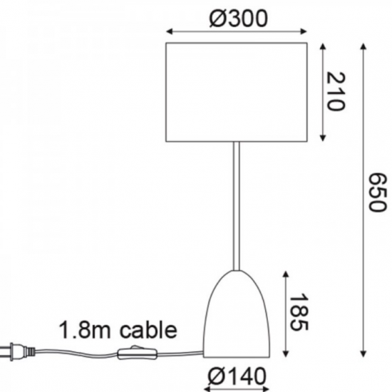 ΕΠΙΤΡΑΠΕΖΙΟ Φ/Σ 1ΧΕ27 ΓΚΡΙ ΠΗΛΟΣ+ΟΡΕΙΧΑΛΚΙΝΟ ΜΕΤΑΛΛΟ +ΛΕΥΚΟ ΑΜΠΑΖΟΥΡ Φ30ΧH67CM