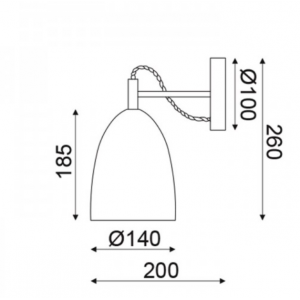 ΕΠΙΤΟΙΧΟ Φ/Σ 1ΧΕ27 ΓΚΡΙ ΠΗΛΟΣ+ΟΡΕΙΧΑΛΚΟ ΜΕΤΑΛΛΟ 22,5Χ14Χ26CM