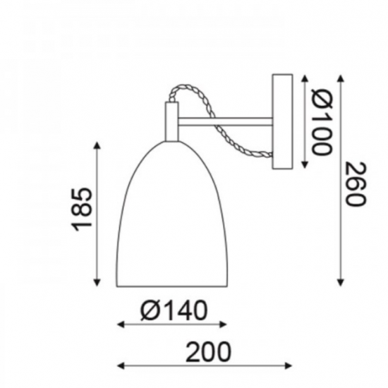 ΕΠΙΤΟΙΧΟ Φ/Σ 1ΧΕ27 ΓΚΡΙ ΠΗΛΟΣ+ΟΡΕΙΧΑΛΚΟ ΜΕΤΑΛΛΟ 22,5Χ14Χ26CM