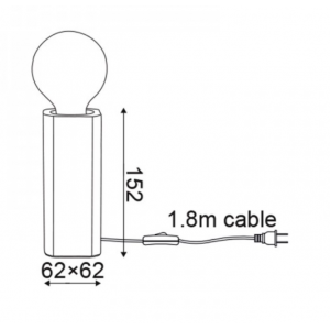 ΕΠΙΤΡΑΠΕΖΙΟ Φ/Σ 1ΧΕ27 ΜΑΥΡΟΣ ΠΗΛΟΣ 6Χ6ΧΗ15CM