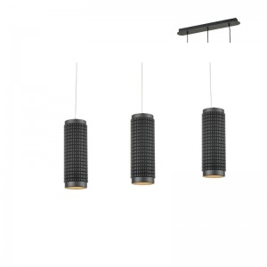 ΚΡΕΜΑΣΤΟ ΦΩΤΙΣΤΙΚΟ 3XGU10 ΜΑΥΡΟ ΑΛΟΥΜΙΝΙΟ 6,5X60XH122CM