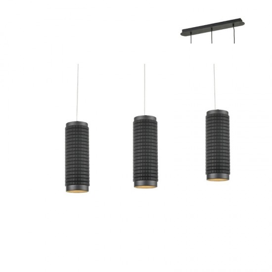 ΚΡΕΜΑΣΤΟ ΦΩΤΙΣΤΙΚΟ 3XGU10 ΜΑΥΡΟ ΑΛΟΥΜΙΝΙΟ 6,5X60XH122CM