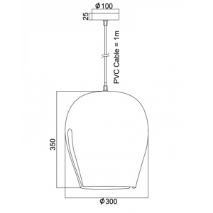 ΚΡΕΜΑΣΤΟ ΜΟΝΟΦΩΤΟ ΦΩΤΙΣΤΙΚΟ ΜΑΥΡΟ ΜΕΤΑΛΛΟ Φ30xΗ35cm