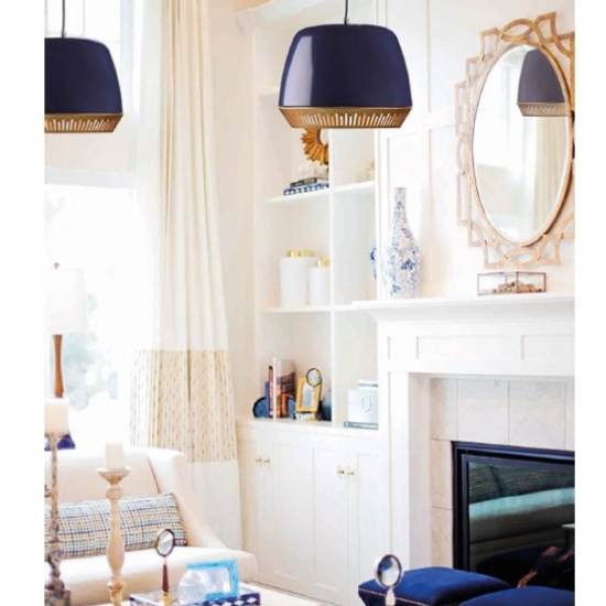 ΚΡΕΜΑΣΤΟ Φ/Σ 1ΧΕ27 ΜΕΤΑΛΛΙΚΟ ΛΕΥΚΟ/ΟΡΕΙΧΑΛΚΟ Φ30CM