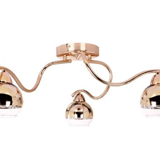 Φ/Σ ΟΡΟΦΗΣ 3ΧΕ27 ΜΕΤΑΛΛΙΚΟ ΧΡΥΣΟΧΑΛΚΙΝΟ+ΓΥΑΛΙ Φ61ΧΗ24CM