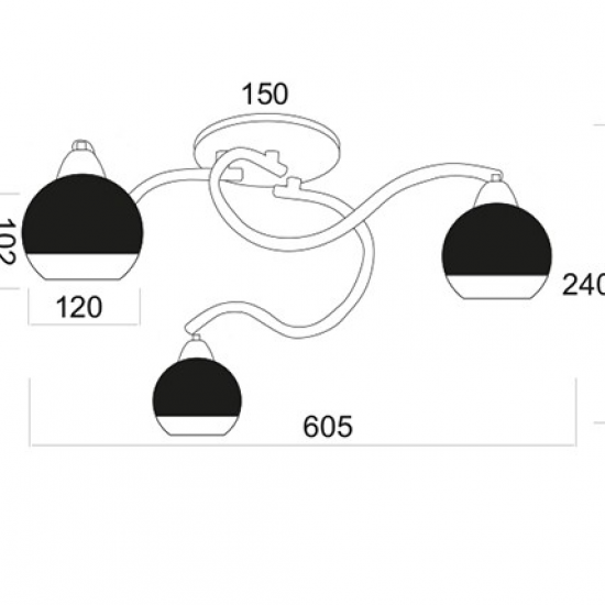 Φ/Σ ΟΡΟΦΗΣ 3ΧΕ27 ΜΕΤΑΛΛΙΚΟ ΧΡΥΣΟΧΑΛΚΙΝΟ+ΓΥΑΛΙ Φ61ΧΗ24CM