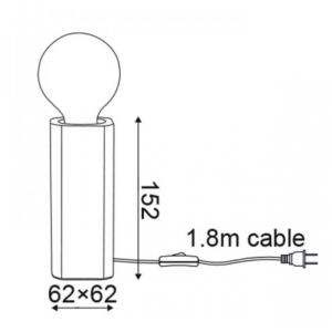 ΕΠΙΤΡΑΠΕΖΙΟ Φ/Σ 1ΧΕ27 ΜΑΥΡΟΣ ΑΝΑΓΛΥΦΟΣ ΠΗΛΟΣ 6Χ6ΧΗ15CM