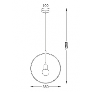 ΚΡΕΜΑΣΤΟ Φ/Σ 1ΧΕ27 ΜΕΤΑΛΛΙΚΟ ΧΑΛΚΙΝΟ ΚΥΚΛΟΣ Φ36XH120CM