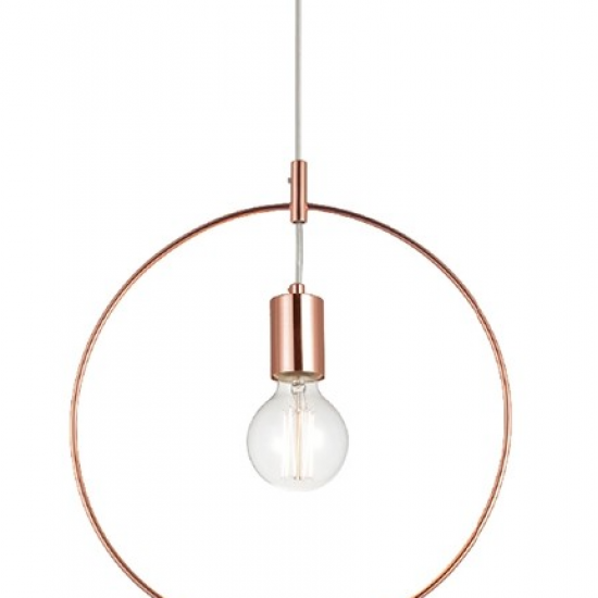 ΚΡΕΜΑΣΤΟ Φ/Σ 1ΧΕ27 ΜΕΤΑΛΛΙΚΟ ΧΑΛΚΙΝΟ ΚΥΚΛΟΣ Φ36XH120CM